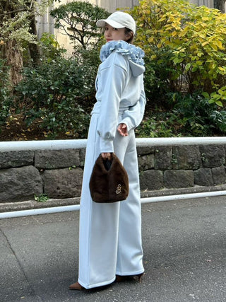 Bonded Wide-Leg Pants