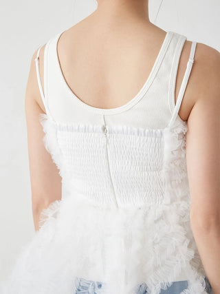 Ruffle Smocked Strapless Top in WHITE, Premium Fashionable Women's Tops Collection at SNIDEL USA.