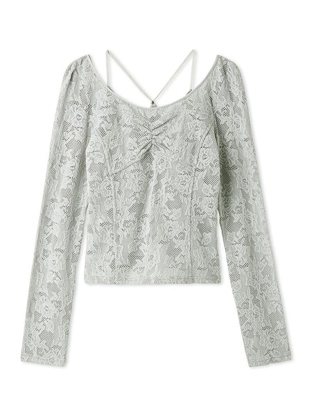 Chacott Strappy Lace Cami with Long Sleeve Overlay Pullover
