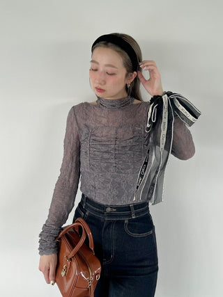 [Chacott] Lace Sheer Top