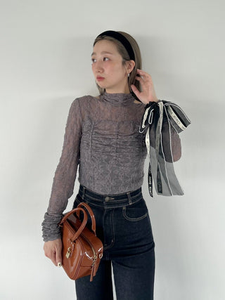 [Chacott] Lace Sheer Top