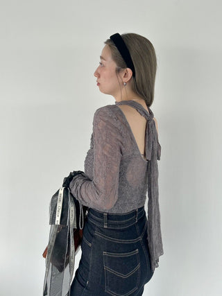 [Chacott] Lace Sheer Top