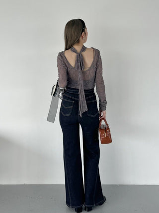 [Chacott] Lace Sheer Top