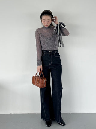 [Chacott] Lace Sheer Top