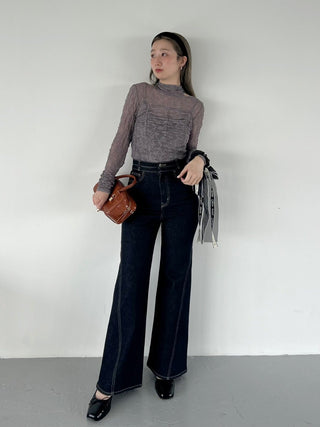 [Chacott] Lace Sheer Top