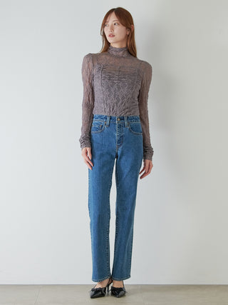 [Chacott] Lace Sheer Top