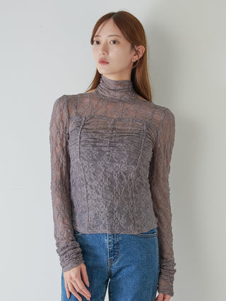 [Chacott] Lace Sheer Top