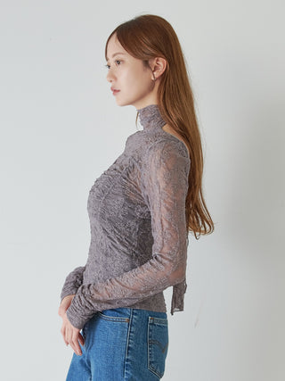 [Chacott] Lace Sheer Top
