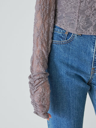 [Chacott] Lace Sheer Top