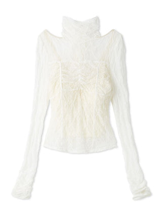 [Chacott] Lace Sheer Top