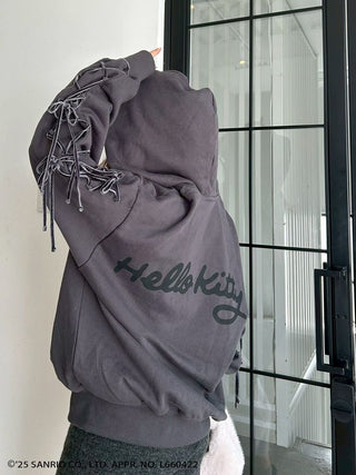 [HELLO KITTY] Lace-Up Hoodie