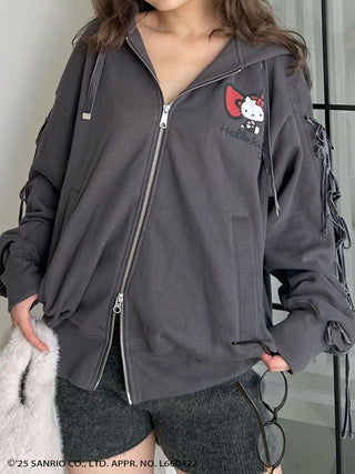 [HELLO KITTY] Lace-Up Hoodie