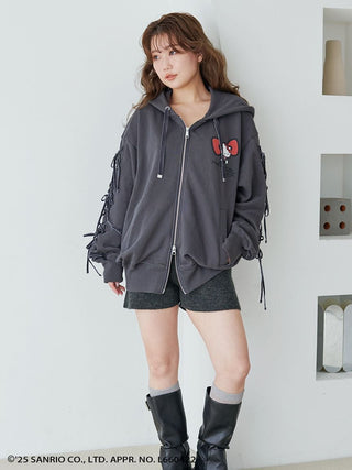 [HELLO KITTY] Lace-Up Hoodie