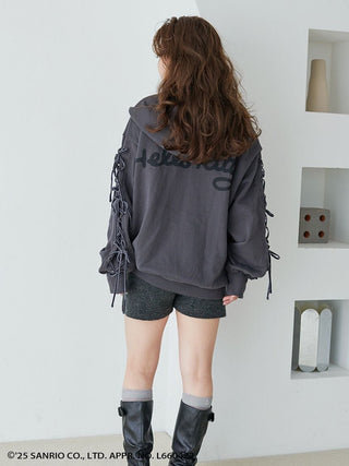 [HELLO KITTY] Lace-Up Hoodie