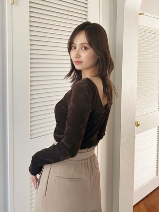 Velour Top with Built-In Bra