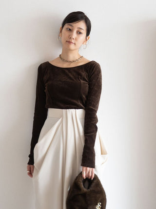 Velour Top with Built-In Bra