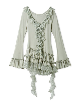 Tiered Frill Cut-and-Sew Pullover