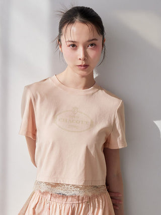 【Chacott】Lace-Trim T-Shirt