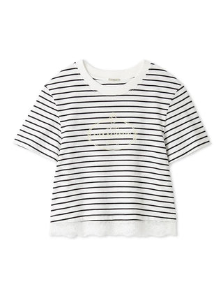 【Chacott】Lace-Trim T-Shirt