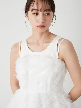 Embroidered Tulle Peplum Bustier Top