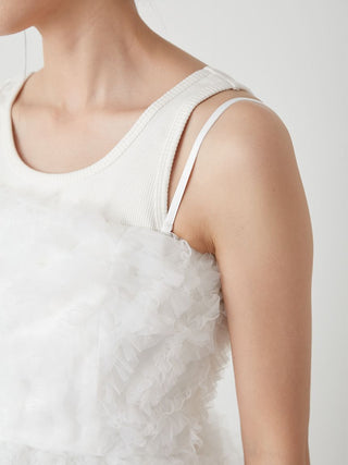 Embroidered Tulle Peplum Bustier Top