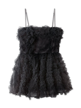 Embroidered Tulle Peplum Bustier Top