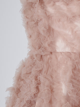 Embroidered Tulle Peplum Bustier Top