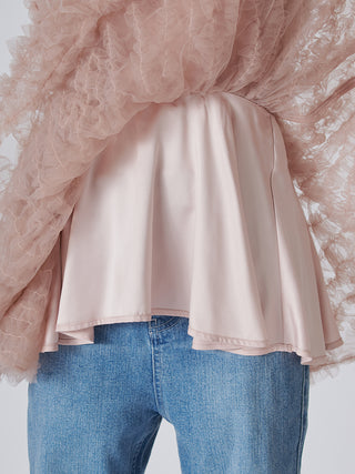 Embroidered Tulle Peplum Bustier Top