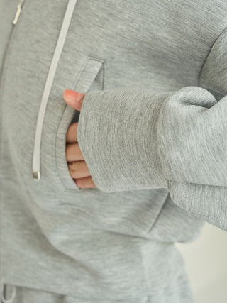 Ruffle Detail Zip-Up Hoodie