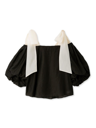 Ribbon  Off The Shoulder Blouse, Premium Fashionable Women's Tops Collection at SNIDEL USA