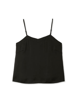 Sustainable Acetate Satin Cami Tops in black, A Premium, Fashionable, and Trendy Women's Tops at SNIDEL USA
