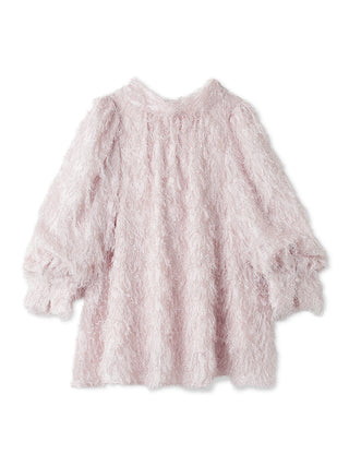Textured Fringe Blouse in Pink, Premium Fashionable Women's Tops Collection at SNIDEL USA.