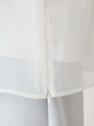 Bow Tie Ruffle Shirt in White, Premium Fashionable Women's Tops Collection at SNIDEL USA.