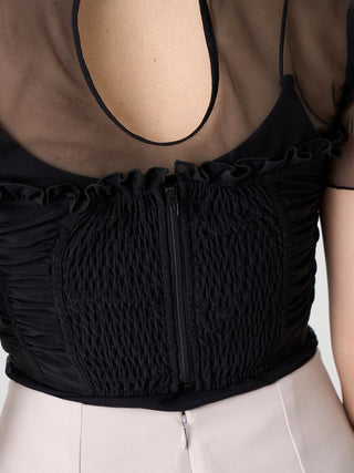 Ruched Bustier Tops in Black a Premium Fashionable Women's Tops Collection at SNIDEL USA