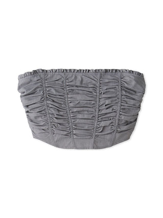 Ruched Bustier Tops in Gray a Premium Fashionable Women's Tops Collection at SNIDEL USA