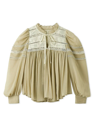 Pleated Puff Sleeve Boho Blouse