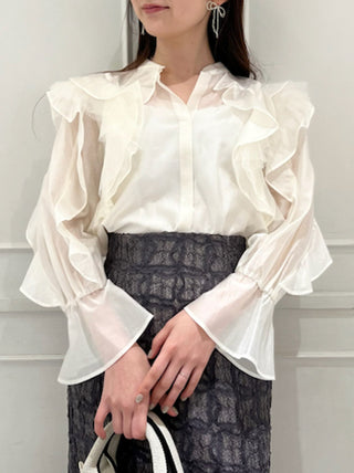 Sheer Frill Blouse