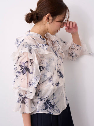 Sheer Frill Blouse