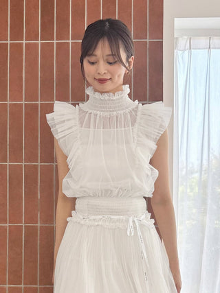 [Chacott] Tulle Blouse