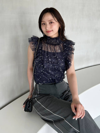 [Chacott] Tulle Blouse