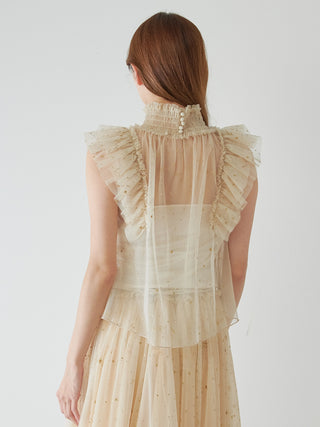 [Chacott] Tulle Blouse