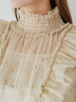 [Chacott] Tulle Blouse