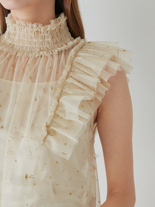 [Chacott] Tulle Blouse