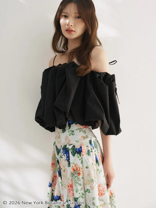Off-Shoulder Balloon Sleeve Blouse