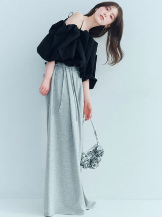 Off-Shoulder Balloon Sleeve Blouse