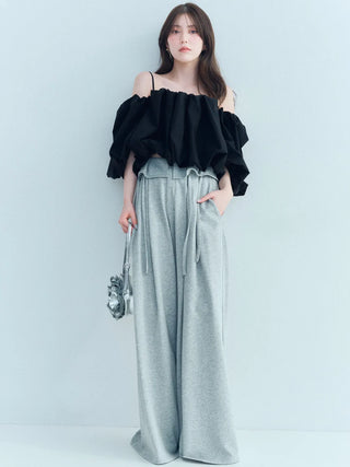 Off-Shoulder Balloon Sleeve Blouse