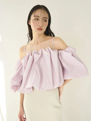 Off-Shoulder Balloon Sleeve Blouse