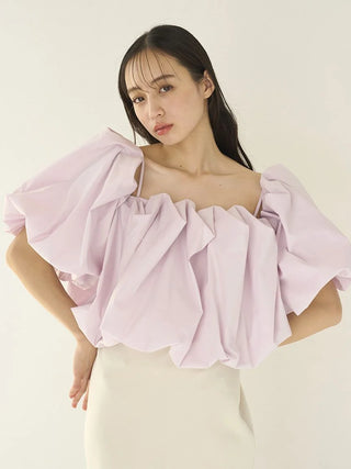 Off-Shoulder Balloon Sleeve Blouse