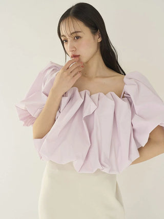 Off-Shoulder Balloon Sleeve Blouse