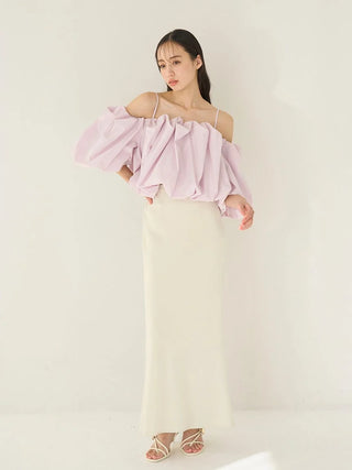 Off-Shoulder Balloon Sleeve Blouse